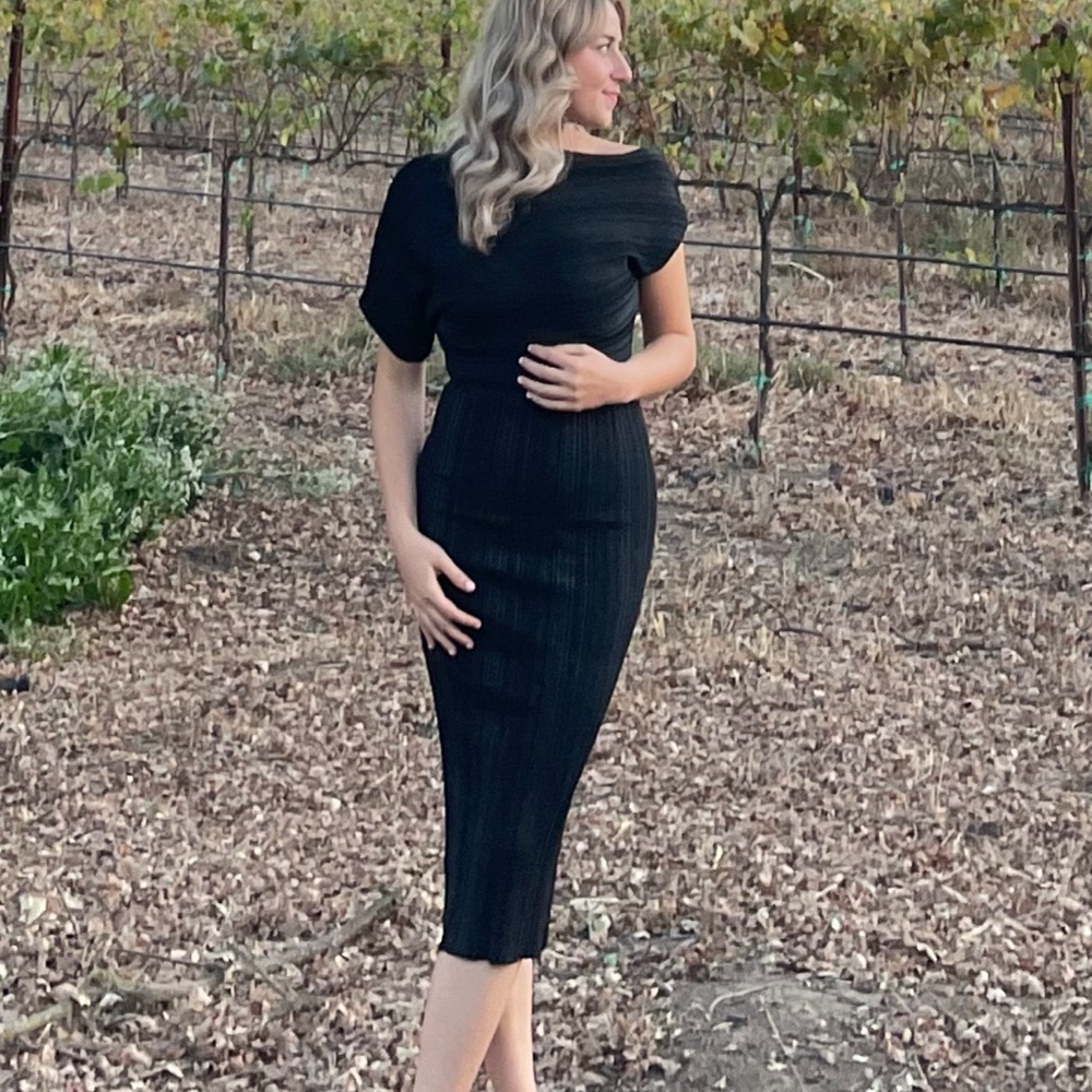 Zara One Shoulder Black Dress